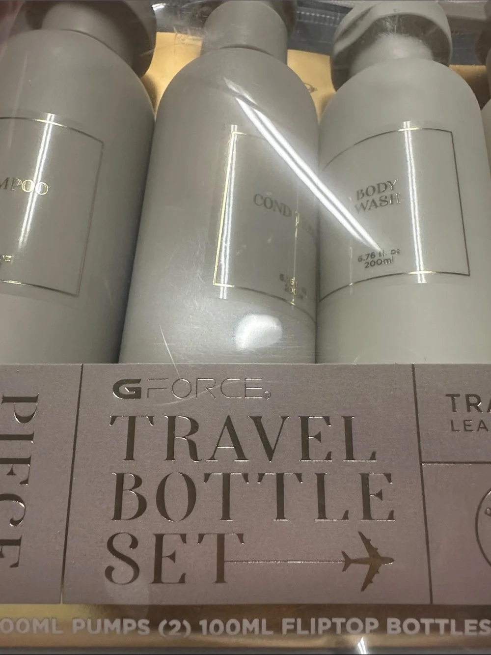 GForce 4-Piece Travel Bottle Set in Neutral